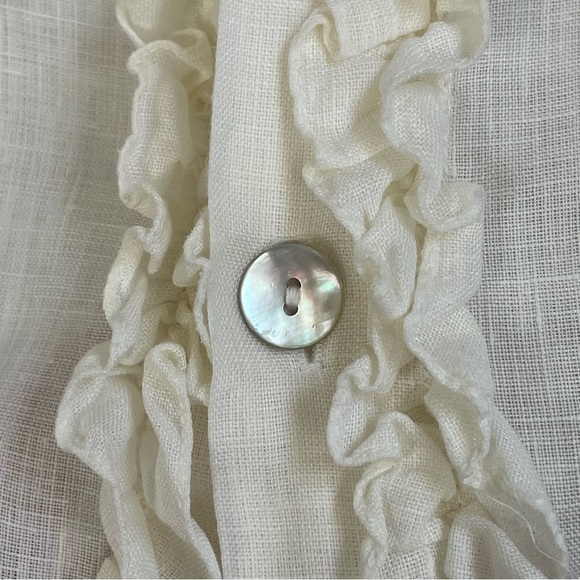 Vintage THE IRISH SECRET Linen Sleeveless Top tank ivory off white - Picture 4 of 15